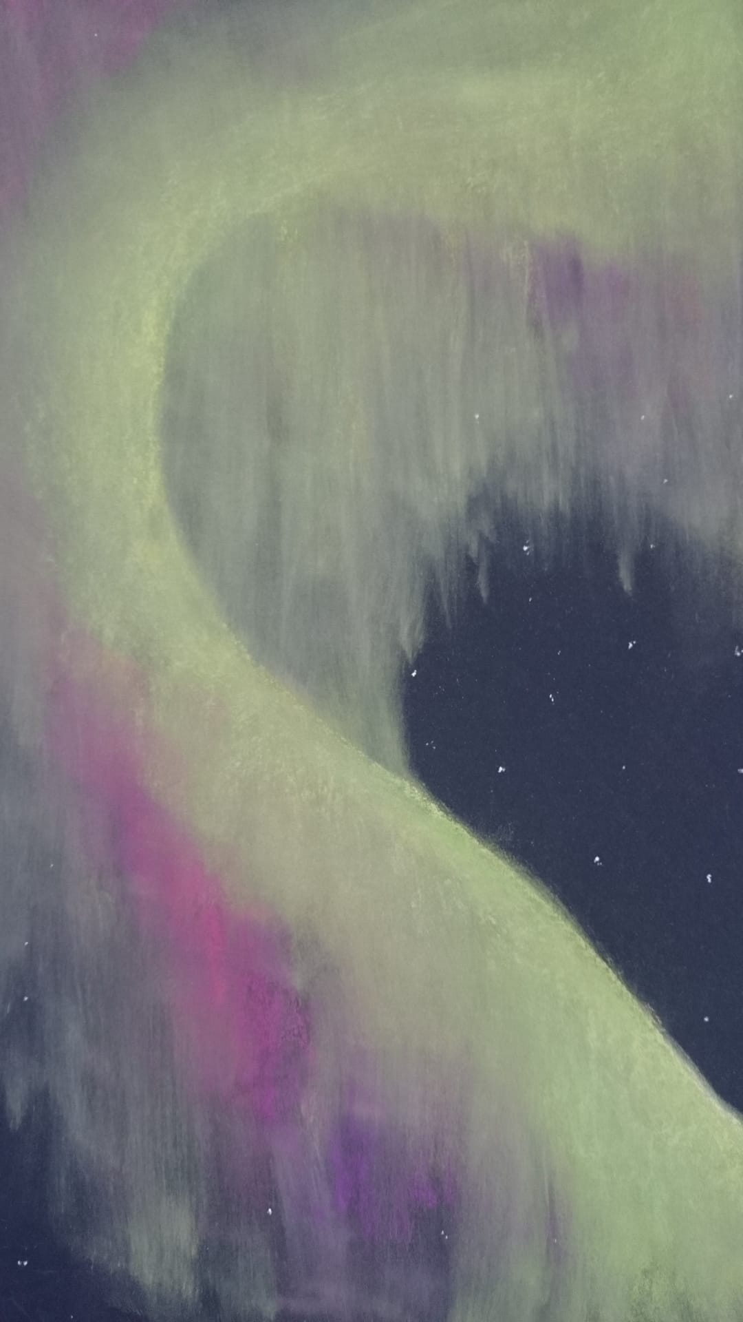 kuva taideteoksesta, jonka nimeltään Revontuliyö